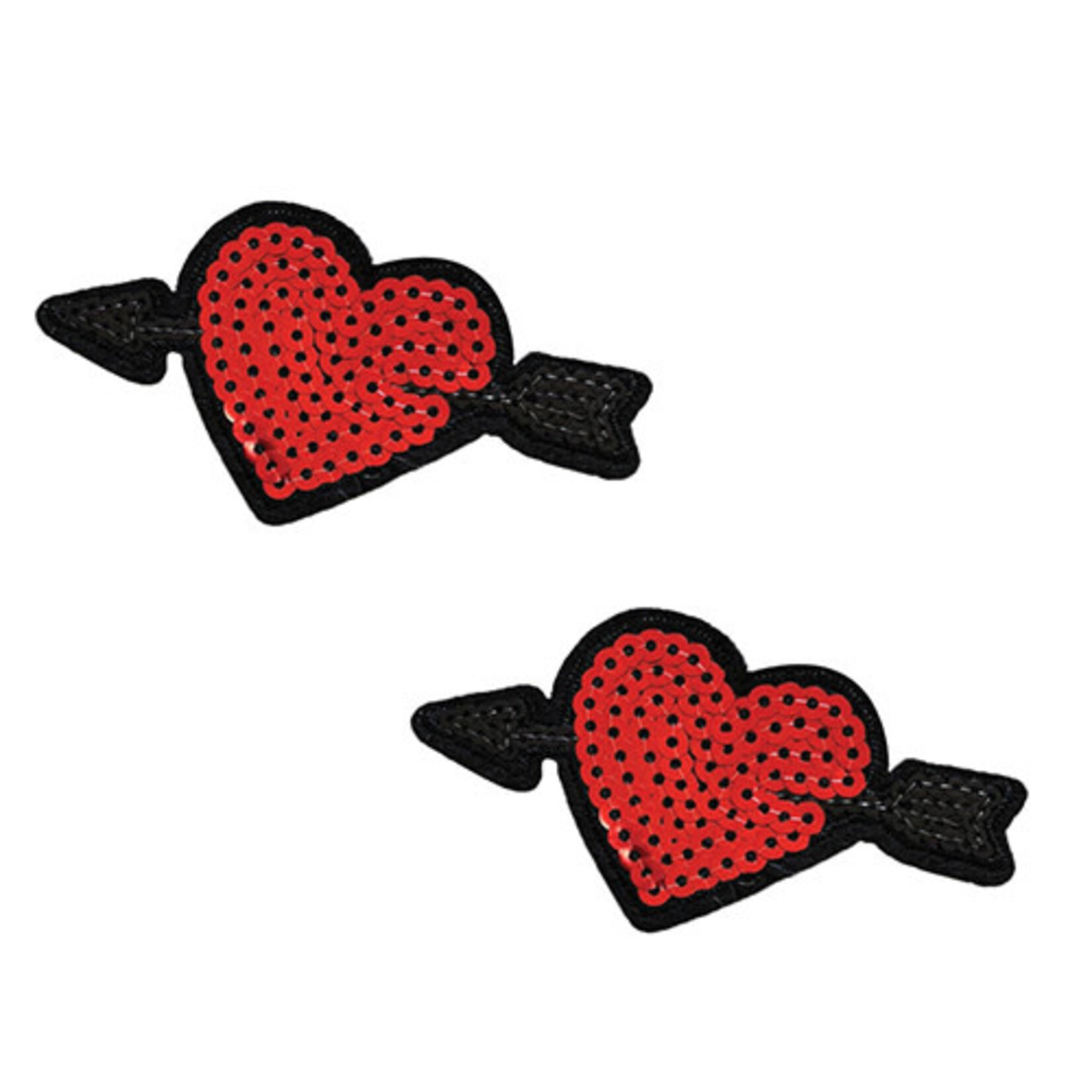 Neva Nude Neva Nude Sequin Arrow Heart Pasties (2 Wears) - Red O/S