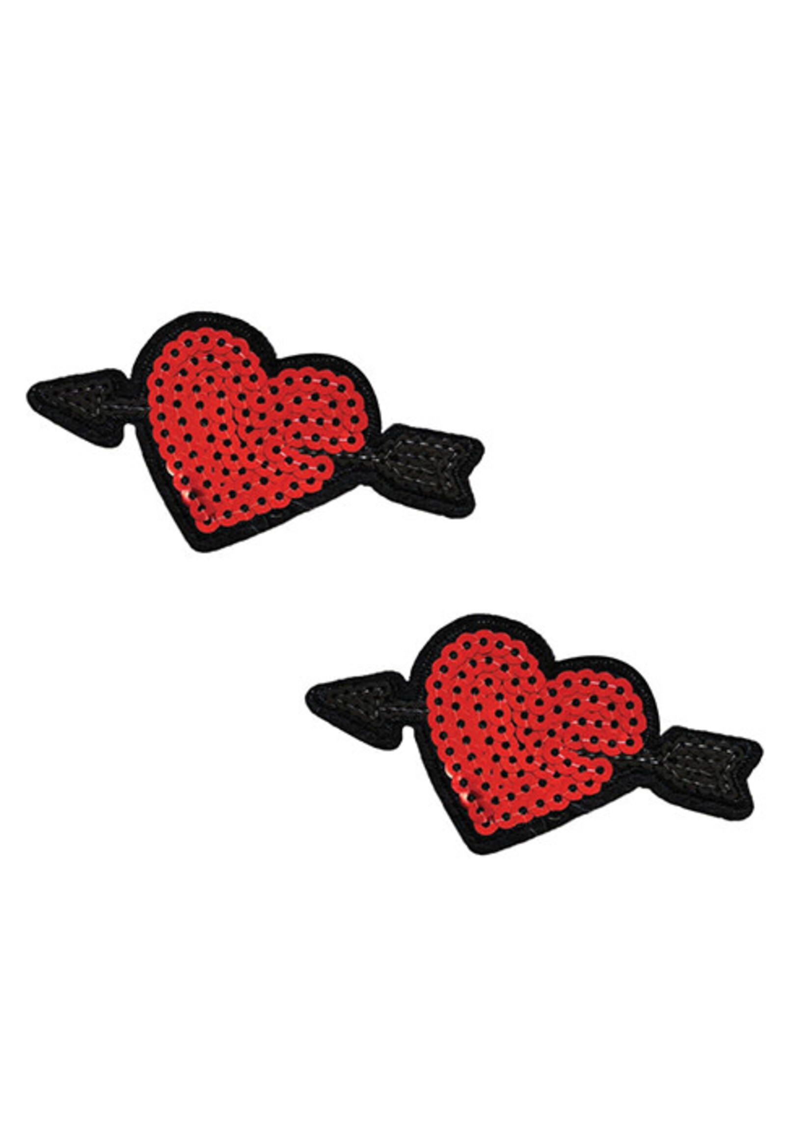 Neva Nude Neva Nude Sequin Arrow Heart Pasties (2 Wears) - Red O/S