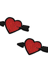 Neva Nude Neva Nude Sequin Arrow Heart Pasties (2 Wears) - Red O/S