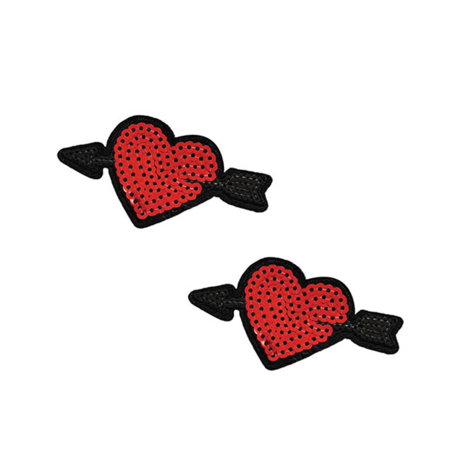 Neva Nude Neva Nude Sequin Arrow Heart Pasties (2 Wears) - Red O/S