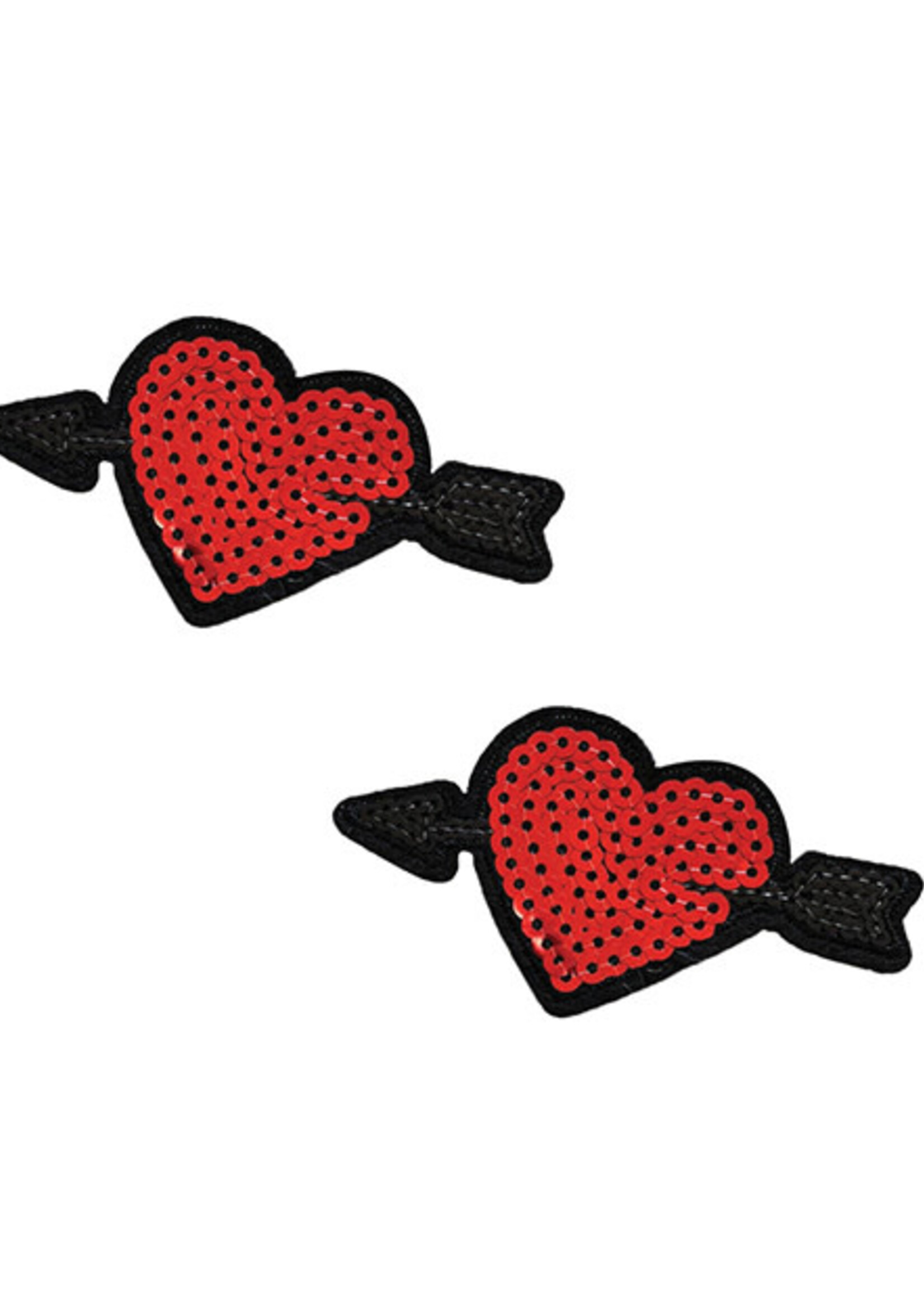 Neva Nude Neva Nude Sequin Arrow Heart Pasties (2 Wears) - Red O/S