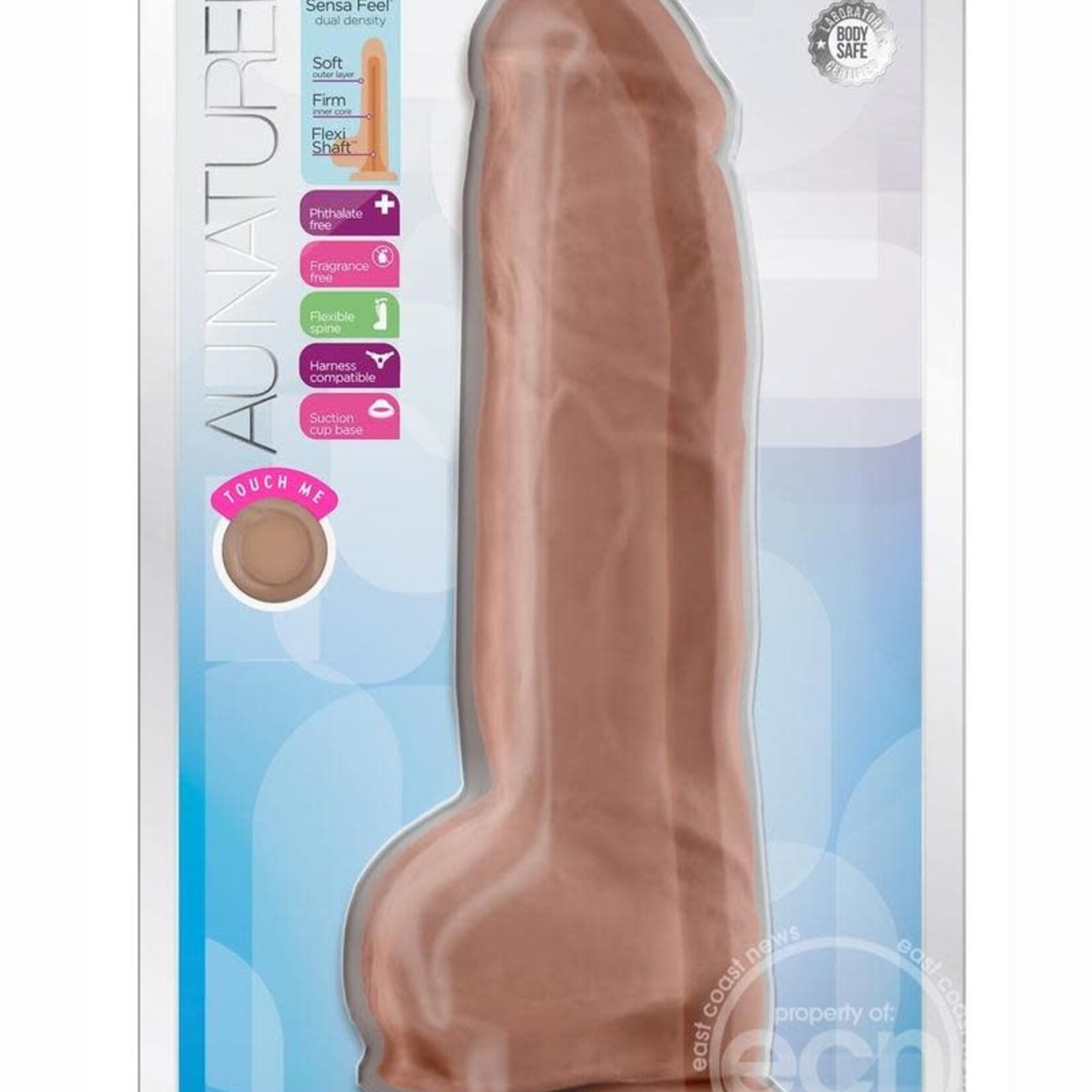 Blush Novelties Au Naturel Big Boy Dildo With Balls 10in - Caramel