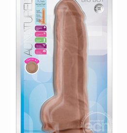 Blush Novelties Au Naturel Big Boy Dildo With Balls 10in - Caramel