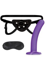 Lux Fetish Lux Fetish Strap on Harness & Silicone Dildo Set 5in - Black/Purple