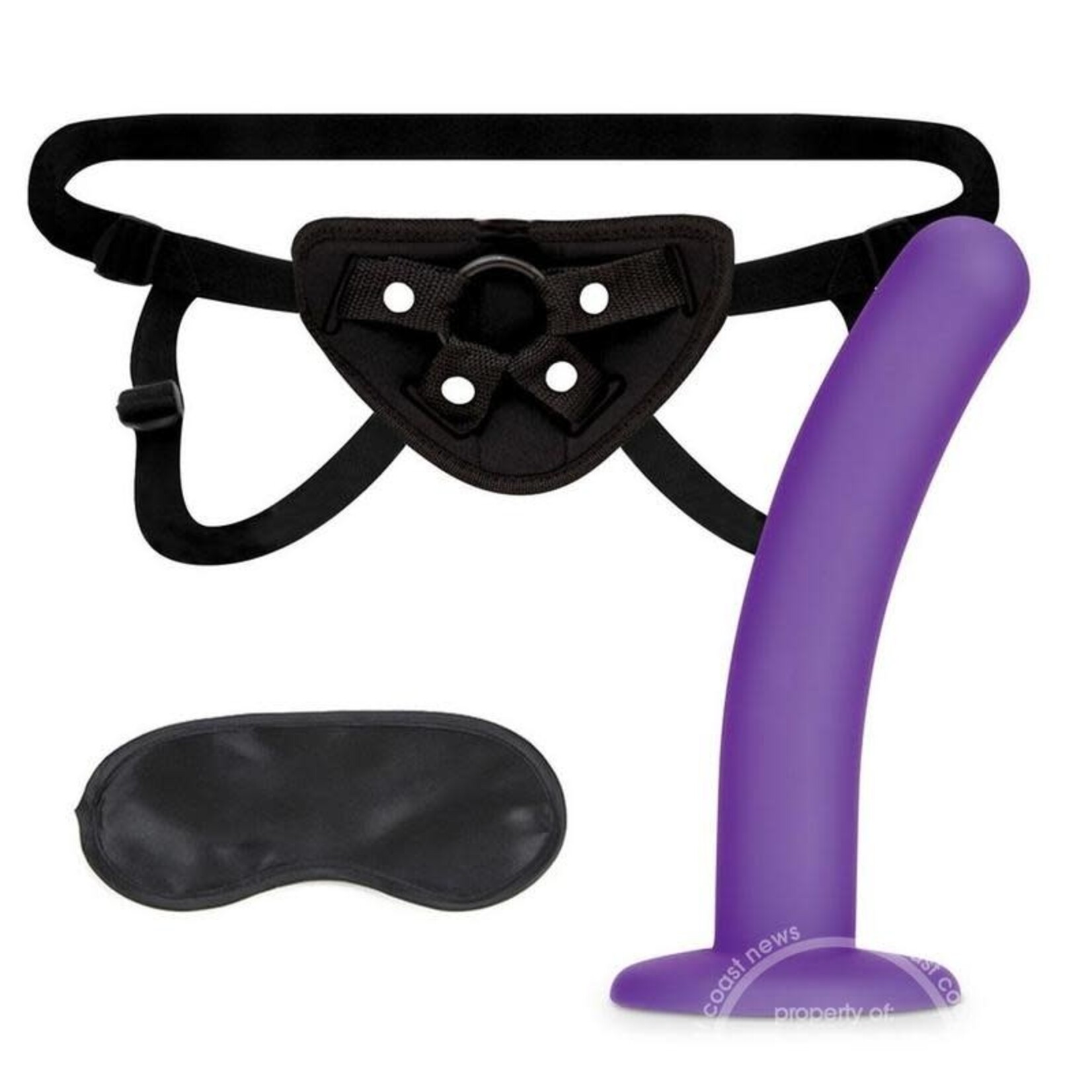 Lux Fetish Lux Fetish Strap on Harness & Silicone Dildo Set 5in - Black/Purple