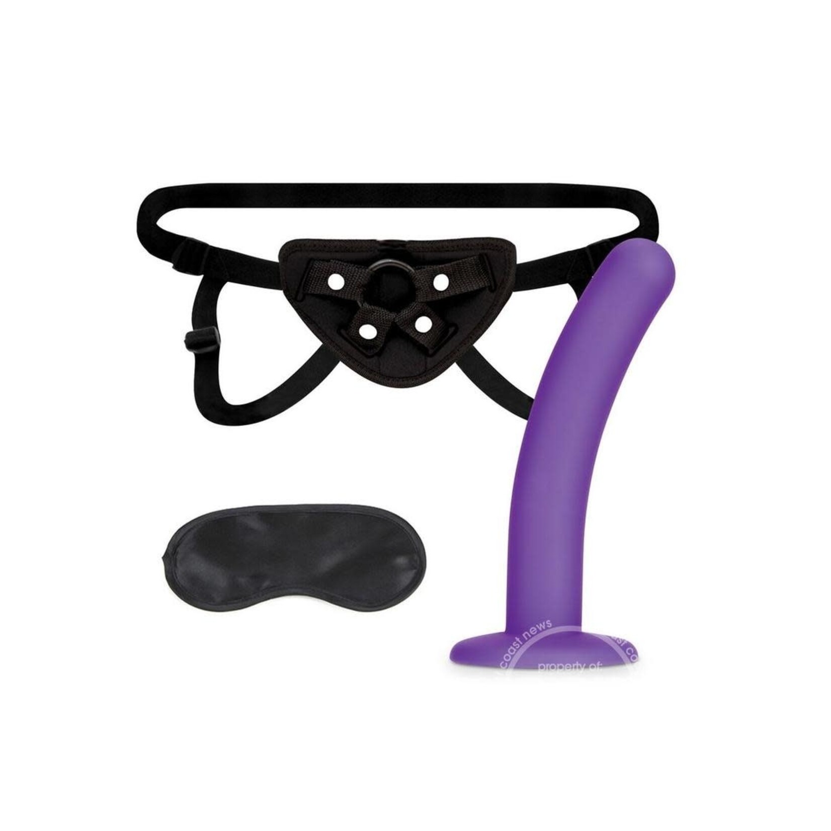 Lux Fetish Lux Fetish Strap on Harness & Silicone Dildo Set 5in - Black/Purple