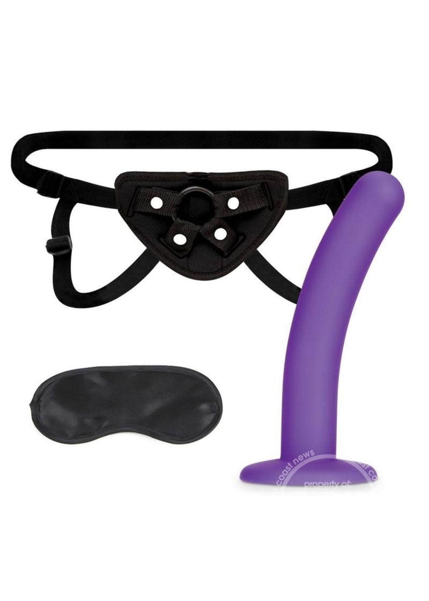 Lux Fetish Lux Fetish Strap on Harness & Silicone Dildo Set 5in - Black/Purple