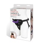 Lux Fetish Lux Fetish Strap on Harness & Silicone Dildo Set 5in - Black/Purple