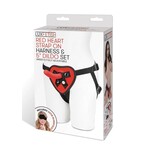 Lux Fetish Lux Fetish Red Heart Strap on Harness & Silicone Dildo Set 5in