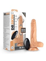 Blush Novelties Dr. Skin Silicone Dr. Grey Rechargeable Thrusting Dildo with Remote Control 7in - Vanilla