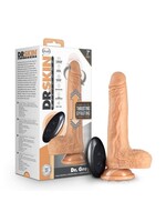 Blush Novelties Dr. Skin Silicone Dr. Grey Rechargeable Thrusting Dildo with Remote Control 7in - Vanilla