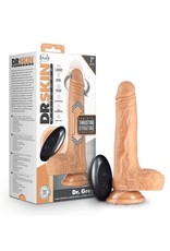 Blush Novelties Dr. Skin Silicone Dr. Grey Rechargeable Thrusting Dildo with Remote Control 7in - Vanilla