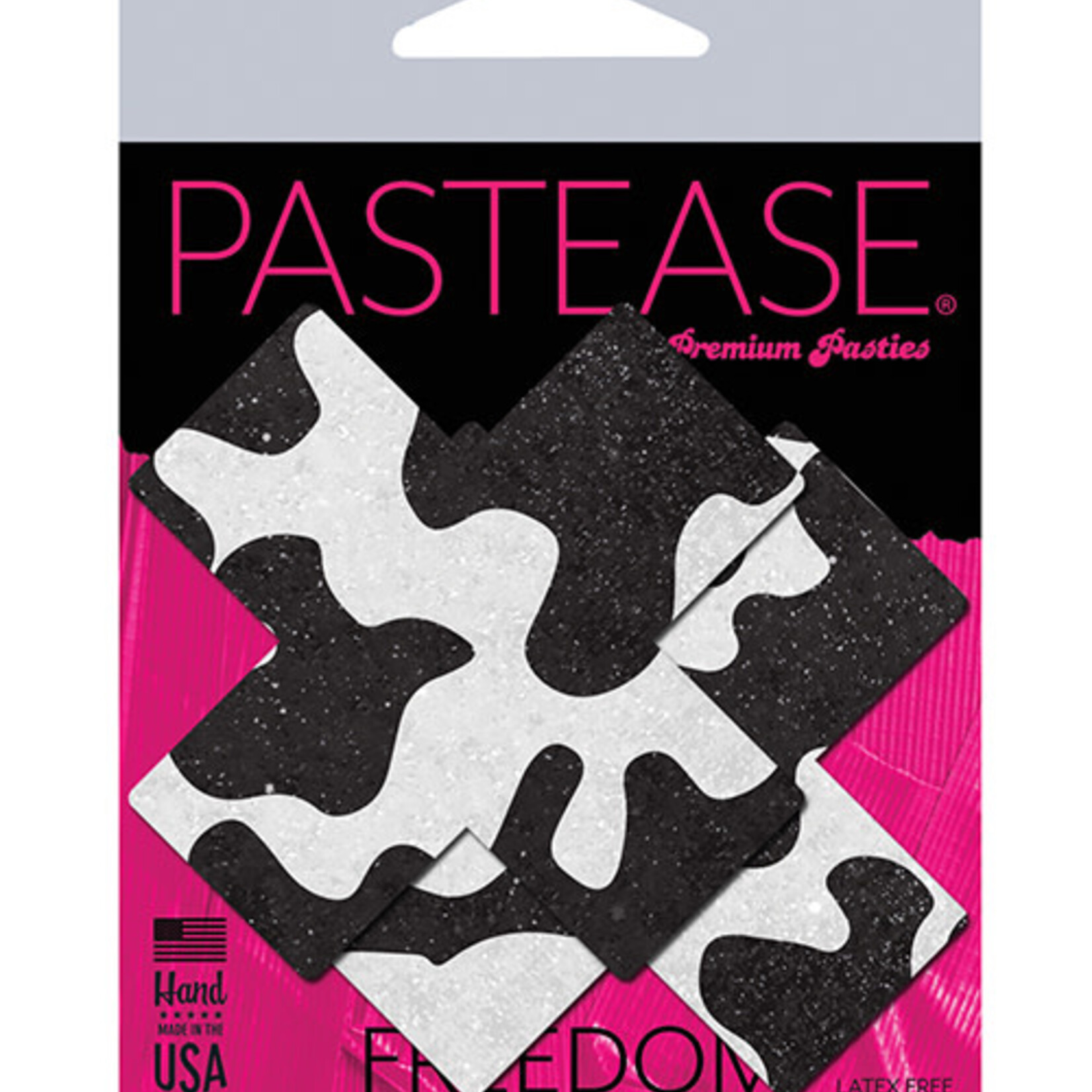 Pastease Pastease Premium Plus X Cow Print Cross - Black/White O/S