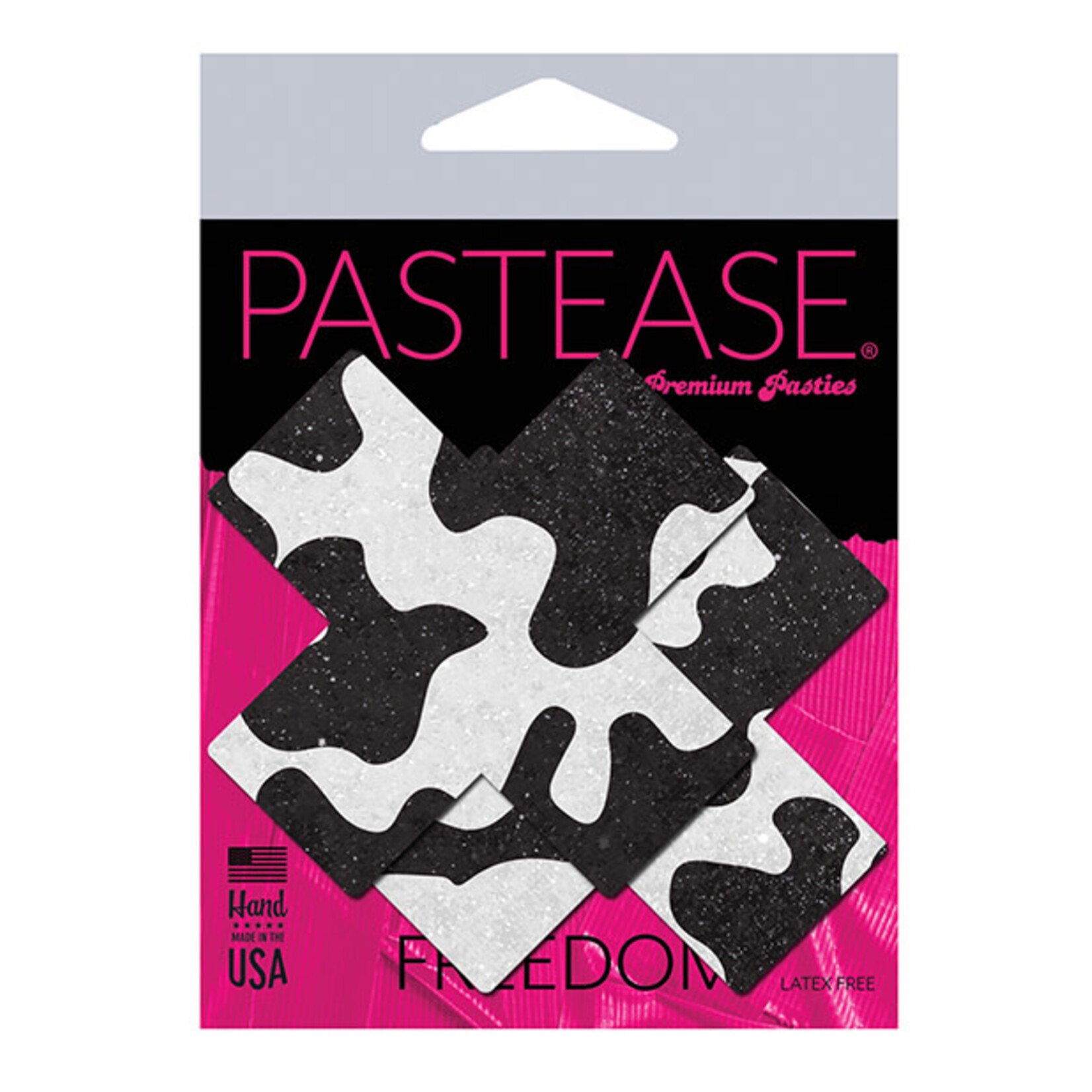 Pastease Pastease Premium Plus X Cow Print Cross - Black/White O/S