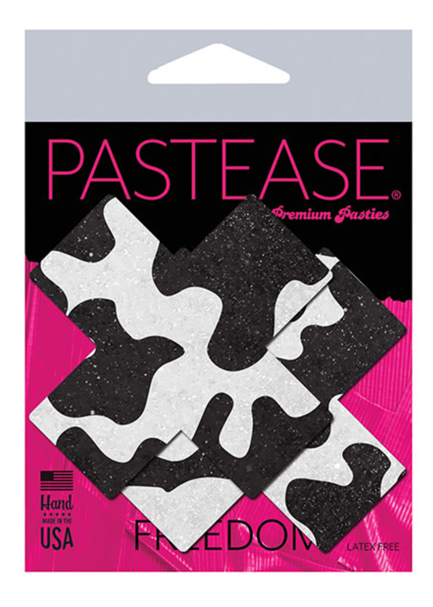 Pastease Pastease Premium Plus X Cow Print Cross - Black/White O/S