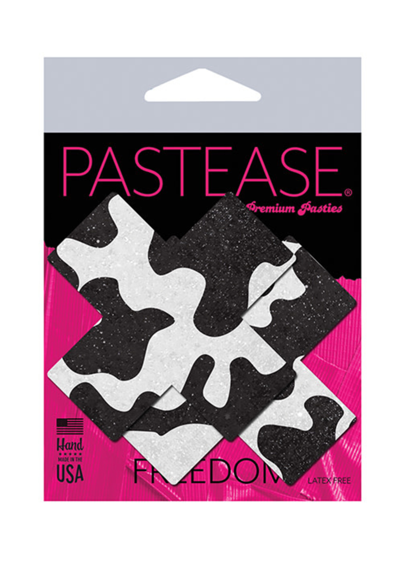 Pastease Pastease Premium Plus X Cow Print Cross - Black/White O/S