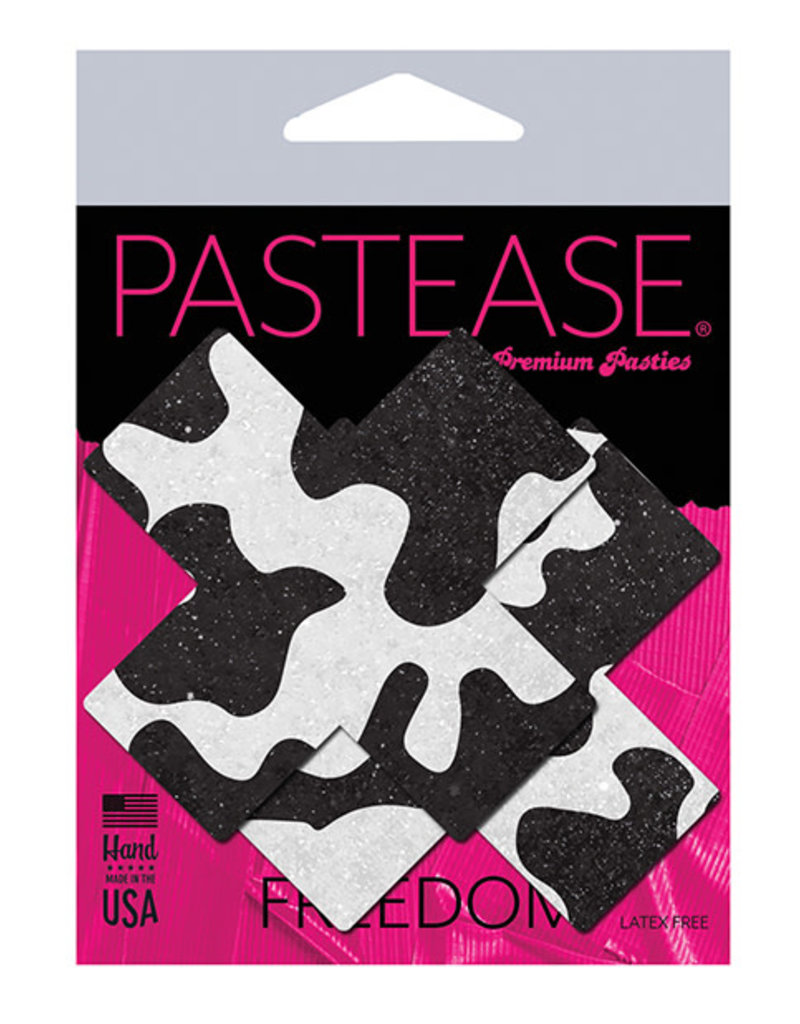 Pastease Pastease Premium Plus X Cow Print Cross - Black/White O/S