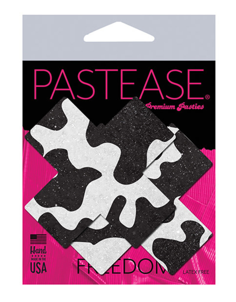 Pastease Pastease Premium Plus X Cow Print Cross - Black/White O/S