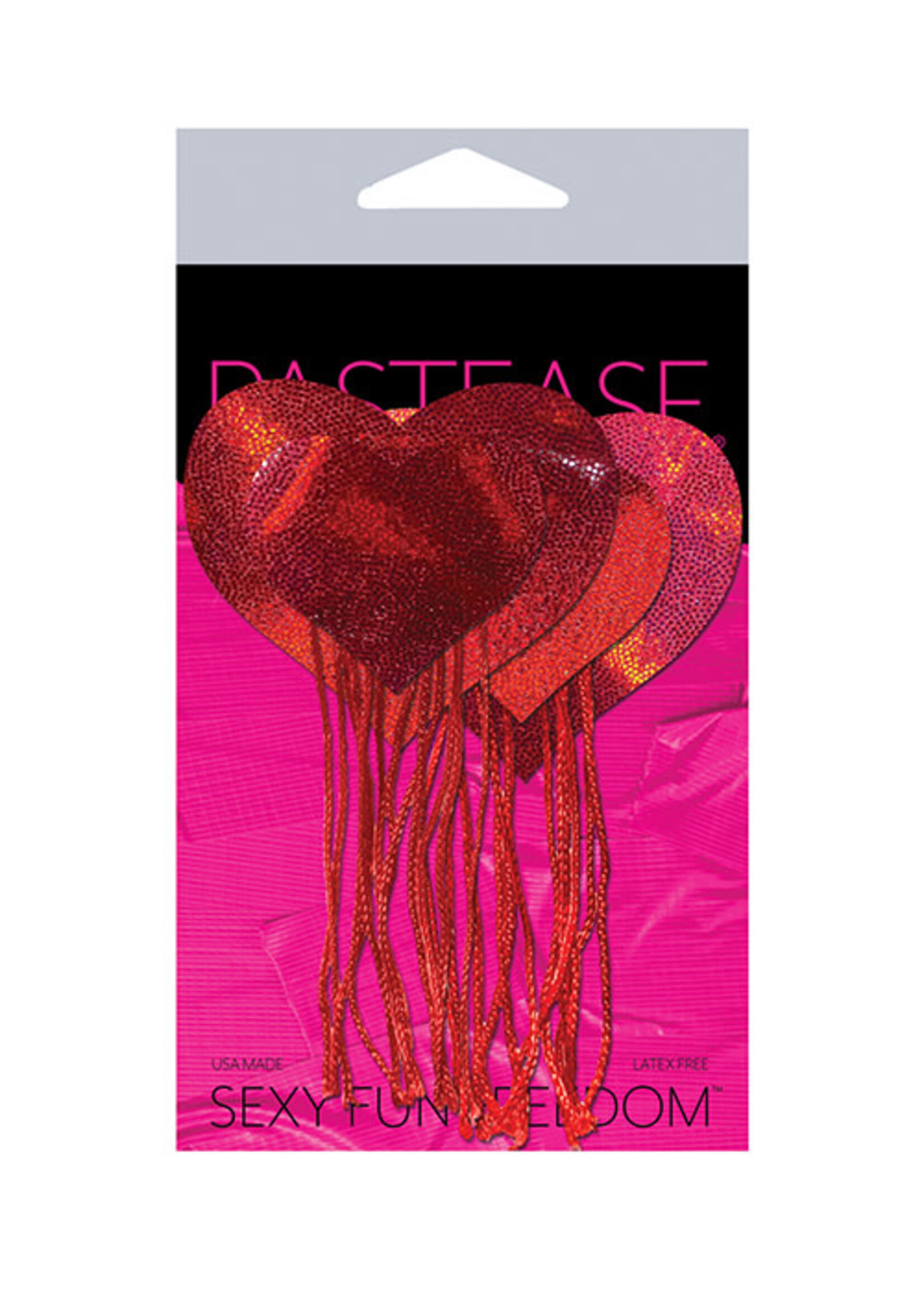 Pastease Pastease Tassel Holographic Heart - Red O/S