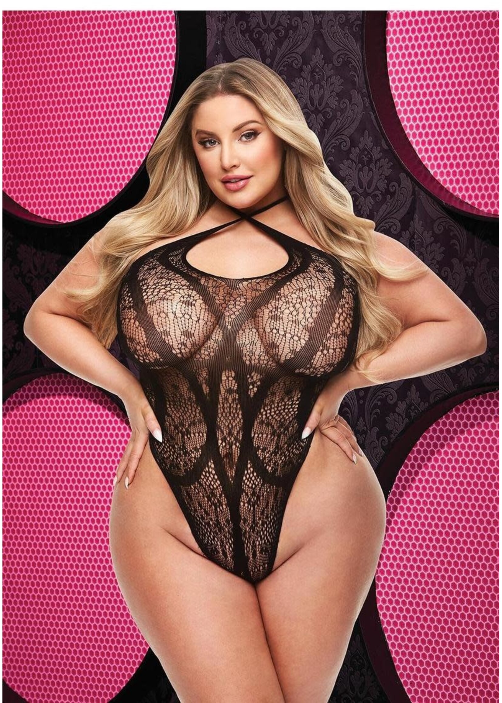 LapDance Criss Cross Lace Teddy - Queen Size