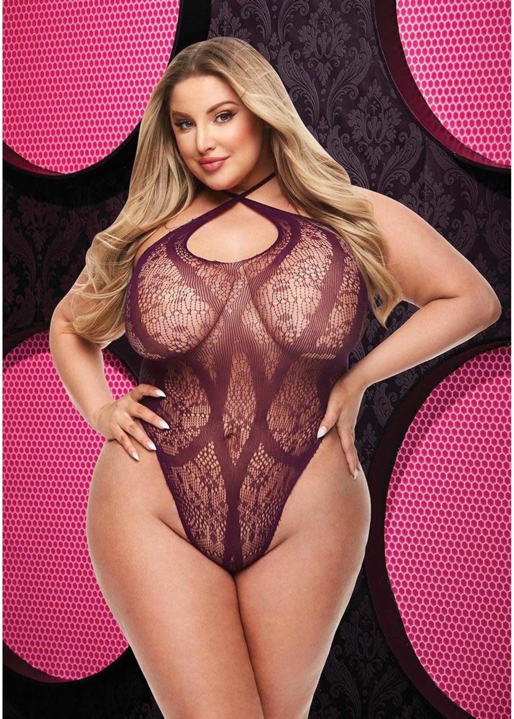 LapDance Criss Cross Lace Teddy - Queen Size