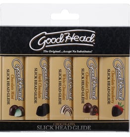 Doc Johnson Goodhead - Slick Head Glide - Chocolate - 5 Pack - 1 Fl. Oz.
