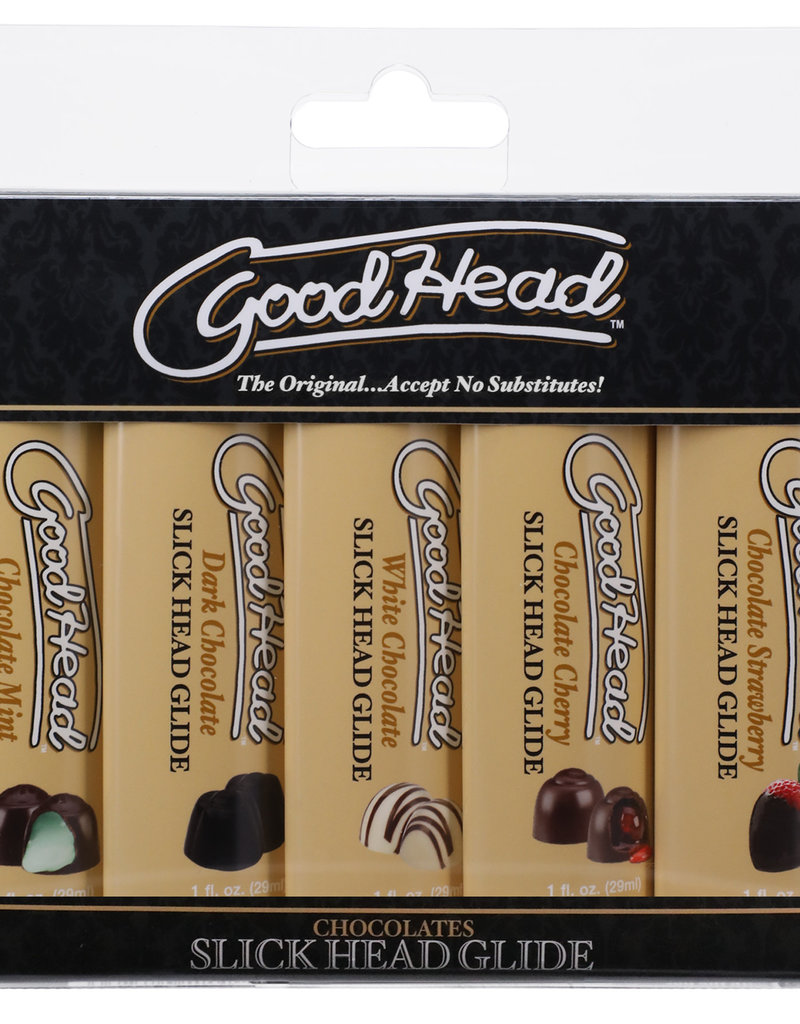 Doc Johnson Goodhead - Slick Head Glide - Chocolate - 5 Pack - 1 Fl. Oz.