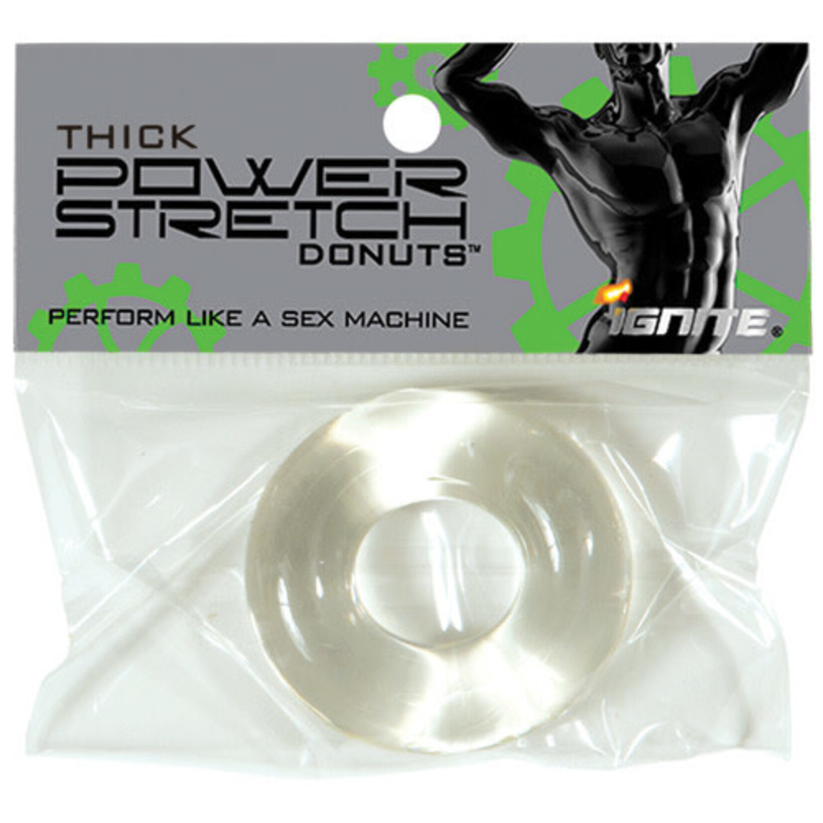 SI Novelties Thick Power Stretch Donuts - Clear