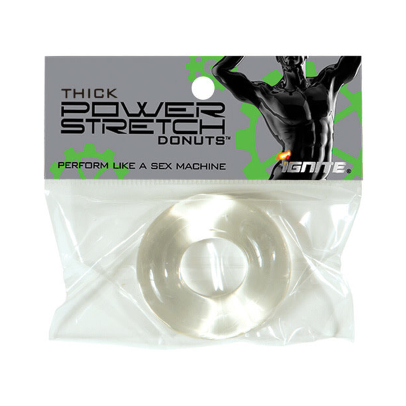 SI Novelties Thick Power Stretch Donuts - Clear
