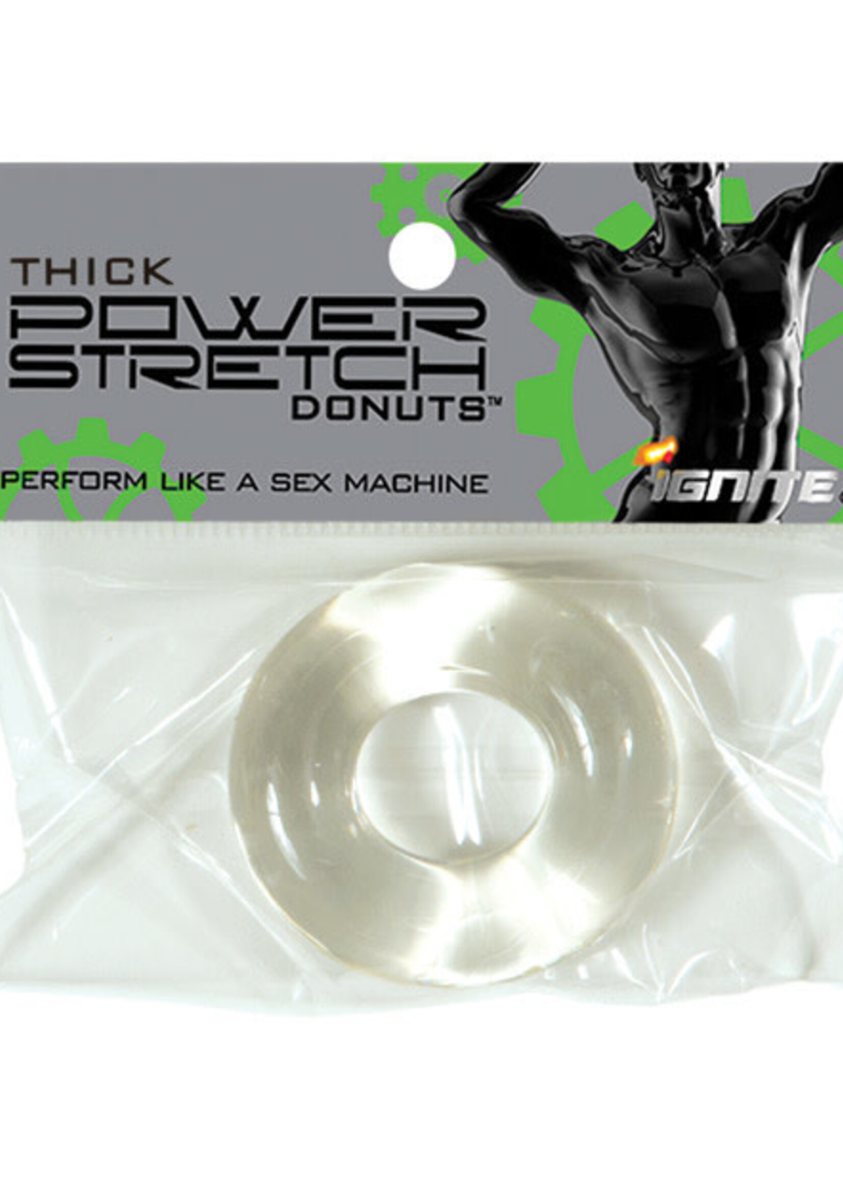 SI Novelties Thick Power Stretch Donuts - Clear