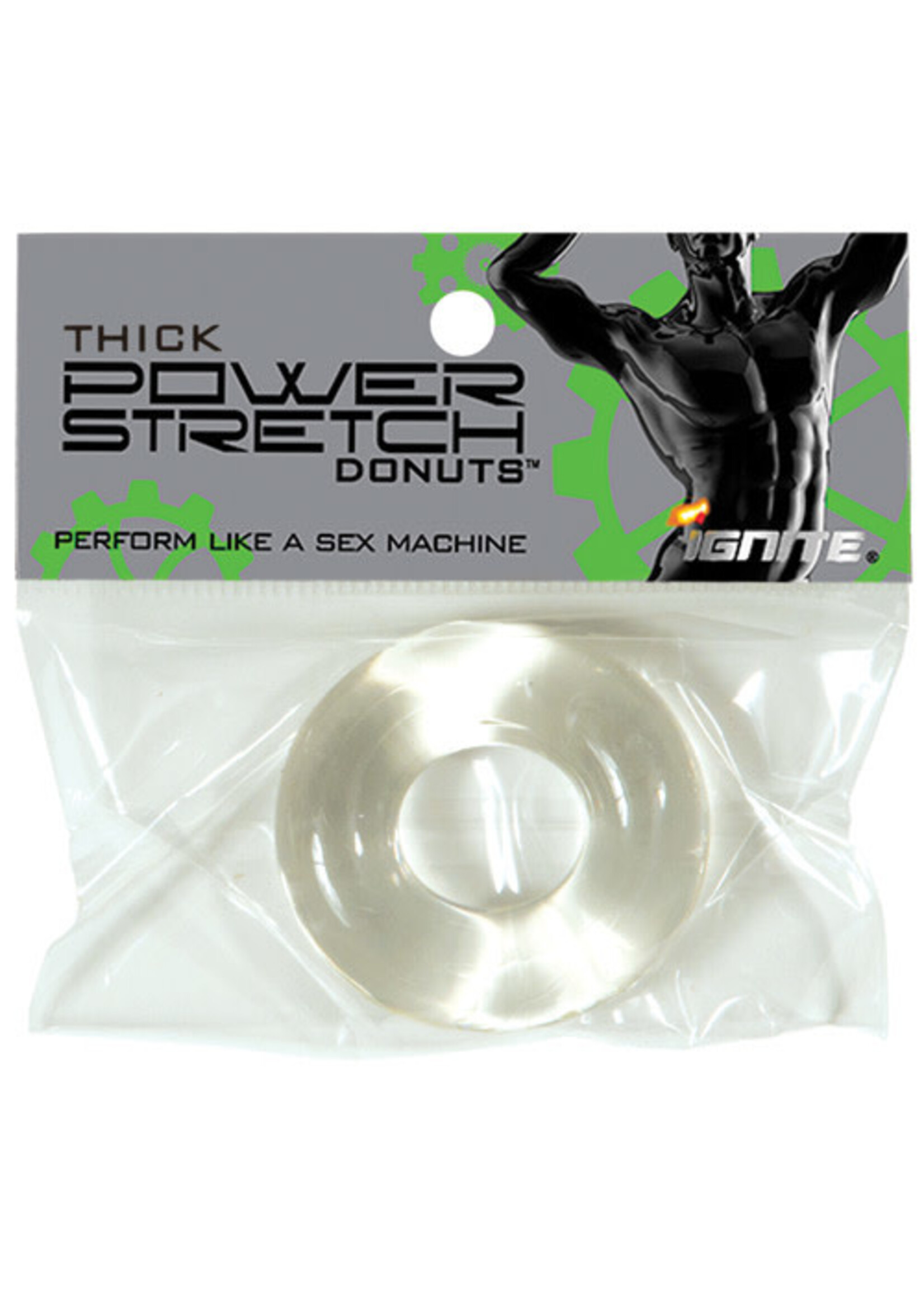 SI Novelties Thick Power Stretch Donuts - Clear
