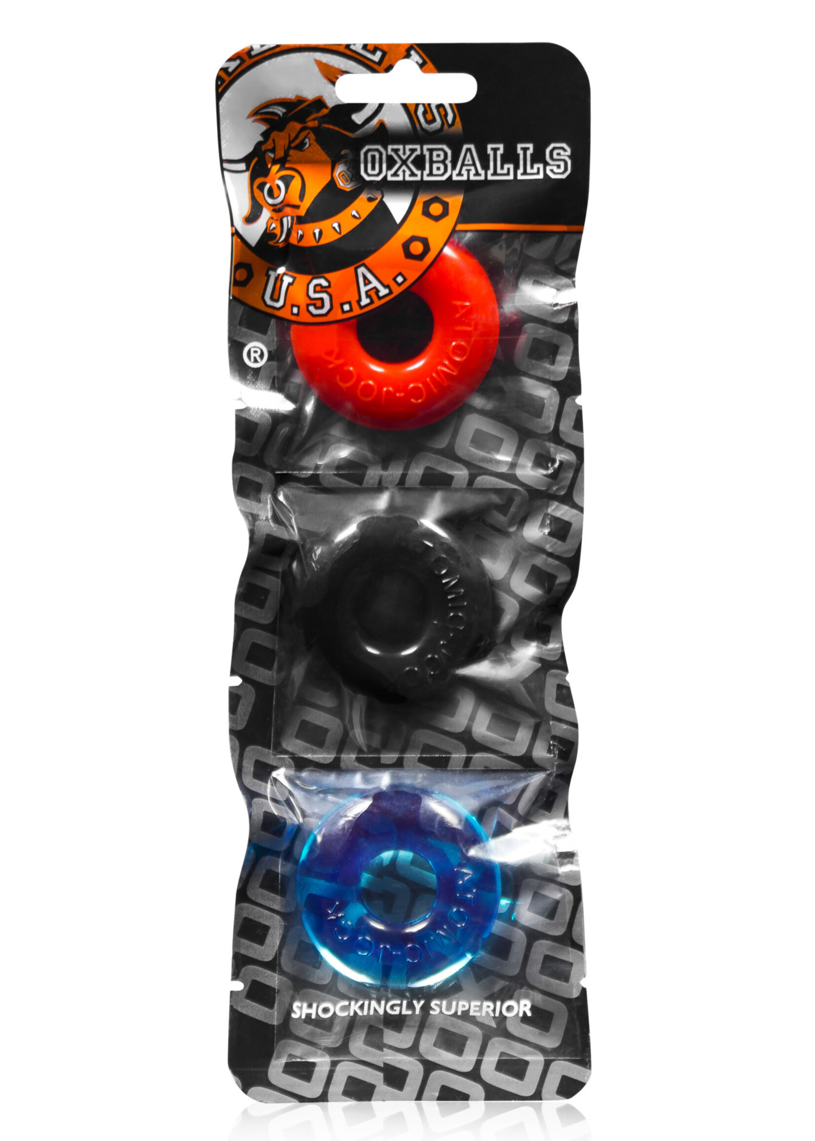 Oxballs Ringer Cockring 3 Pack - Small - Multicolor