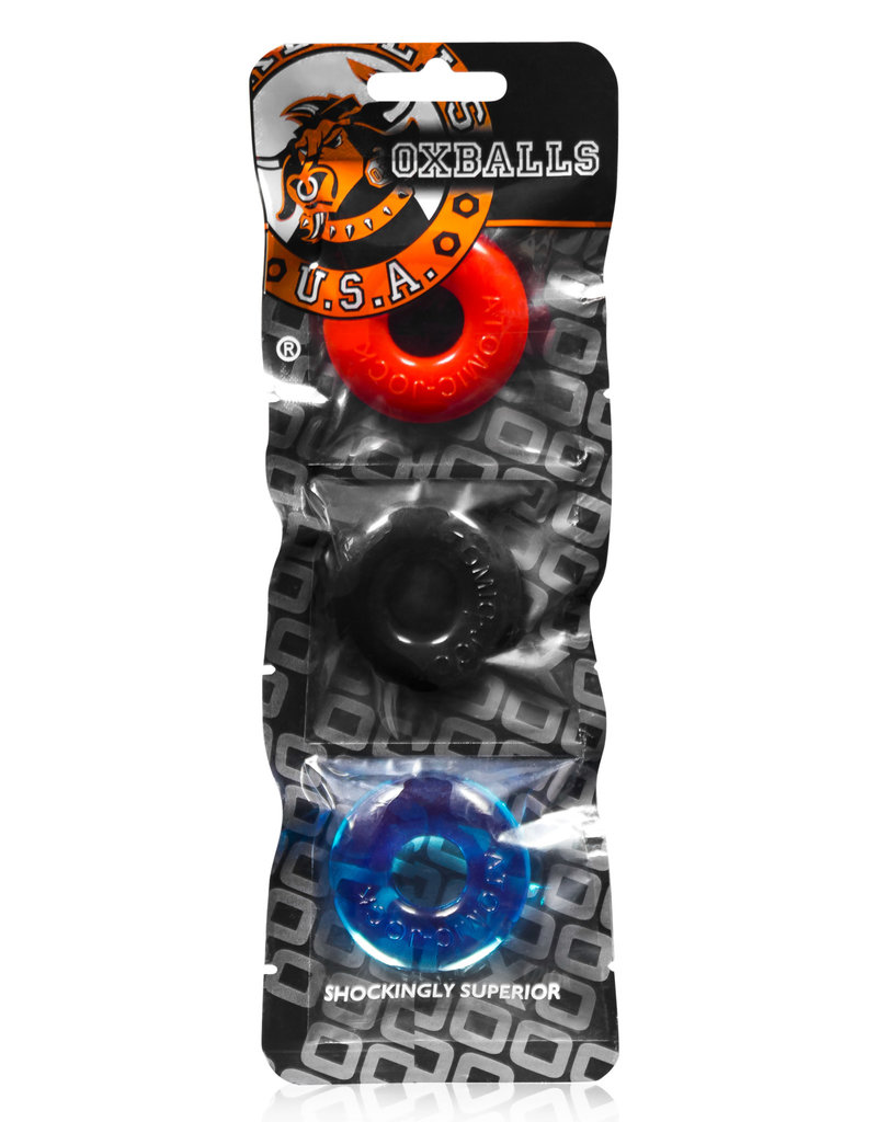 Oxballs Ringer Cockring 3 Pack - Small - Multicolor