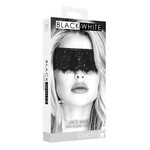 Shots Ouch! Shots Ouch Black & White Lace Mask w/Elastic Straps - Black