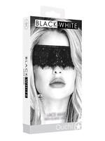 Shots Ouch! Shots Ouch Black & White Lace Mask w/Elastic Straps - Black