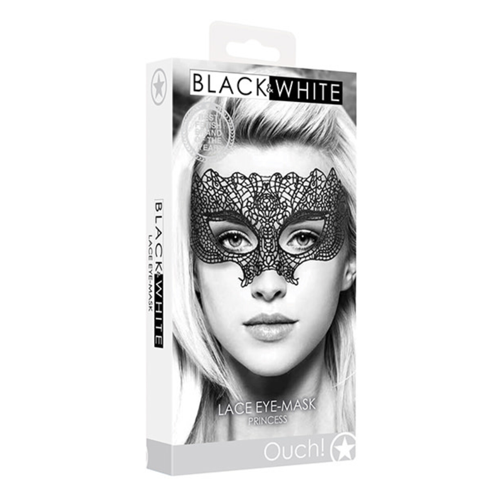 Shots Ouch! Shots Ouch Black & White Lace Eye Mask - Princess Black