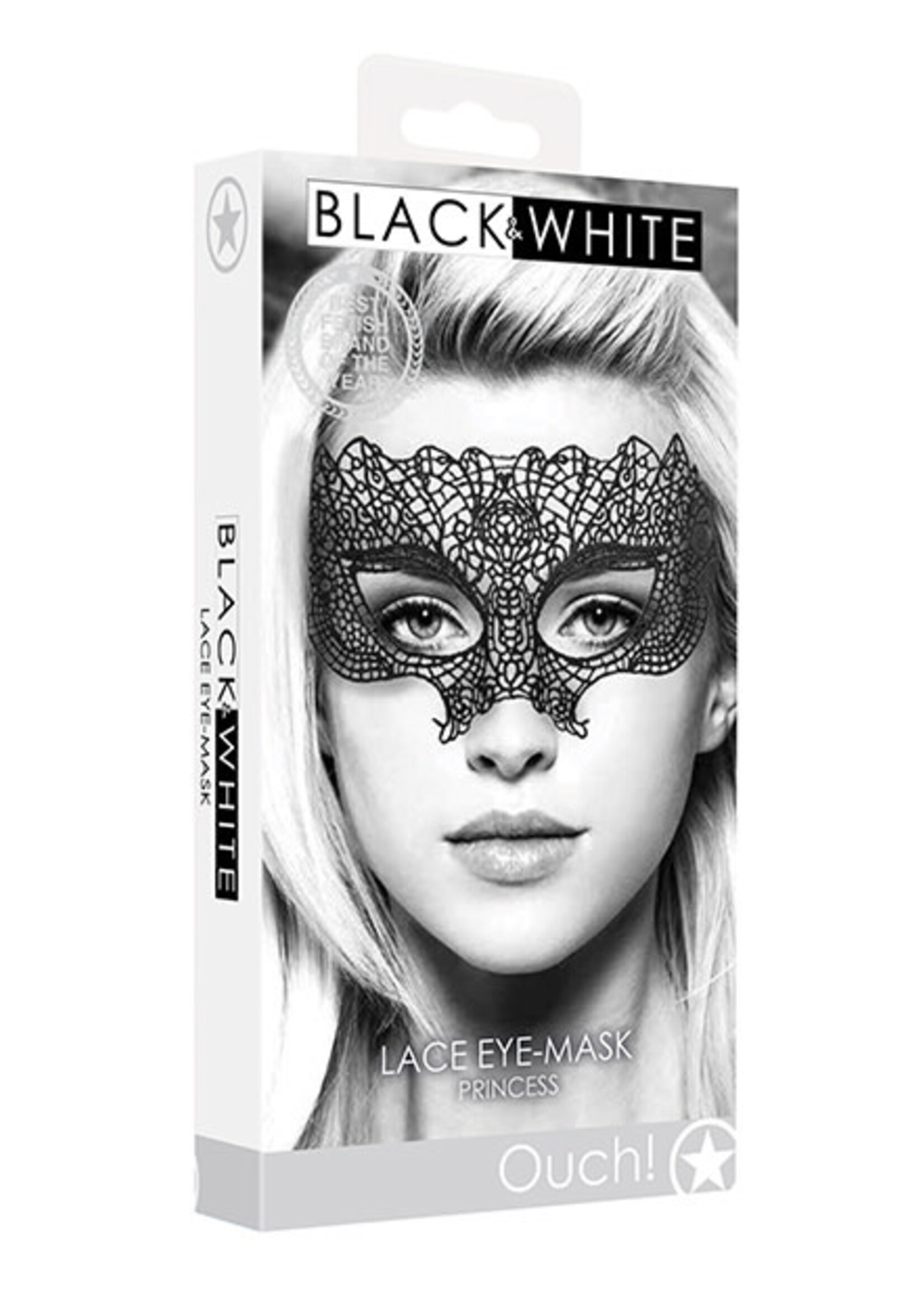 Shots Ouch! Shots Ouch Black & White Lace Eye Mask - Princess Black