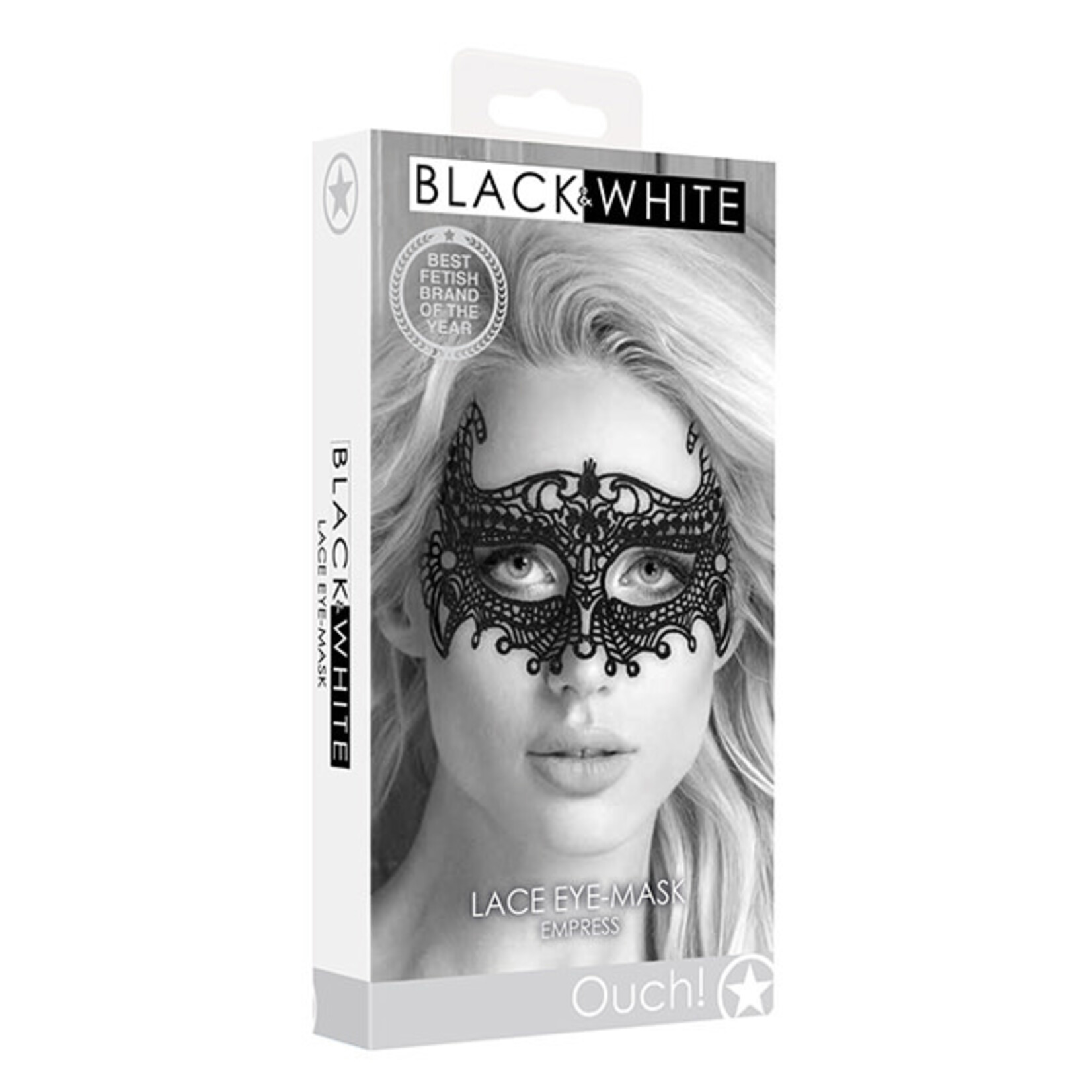 Shots Ouch! Shots Ouch Black & White Lace Eye Mask - Empress Black