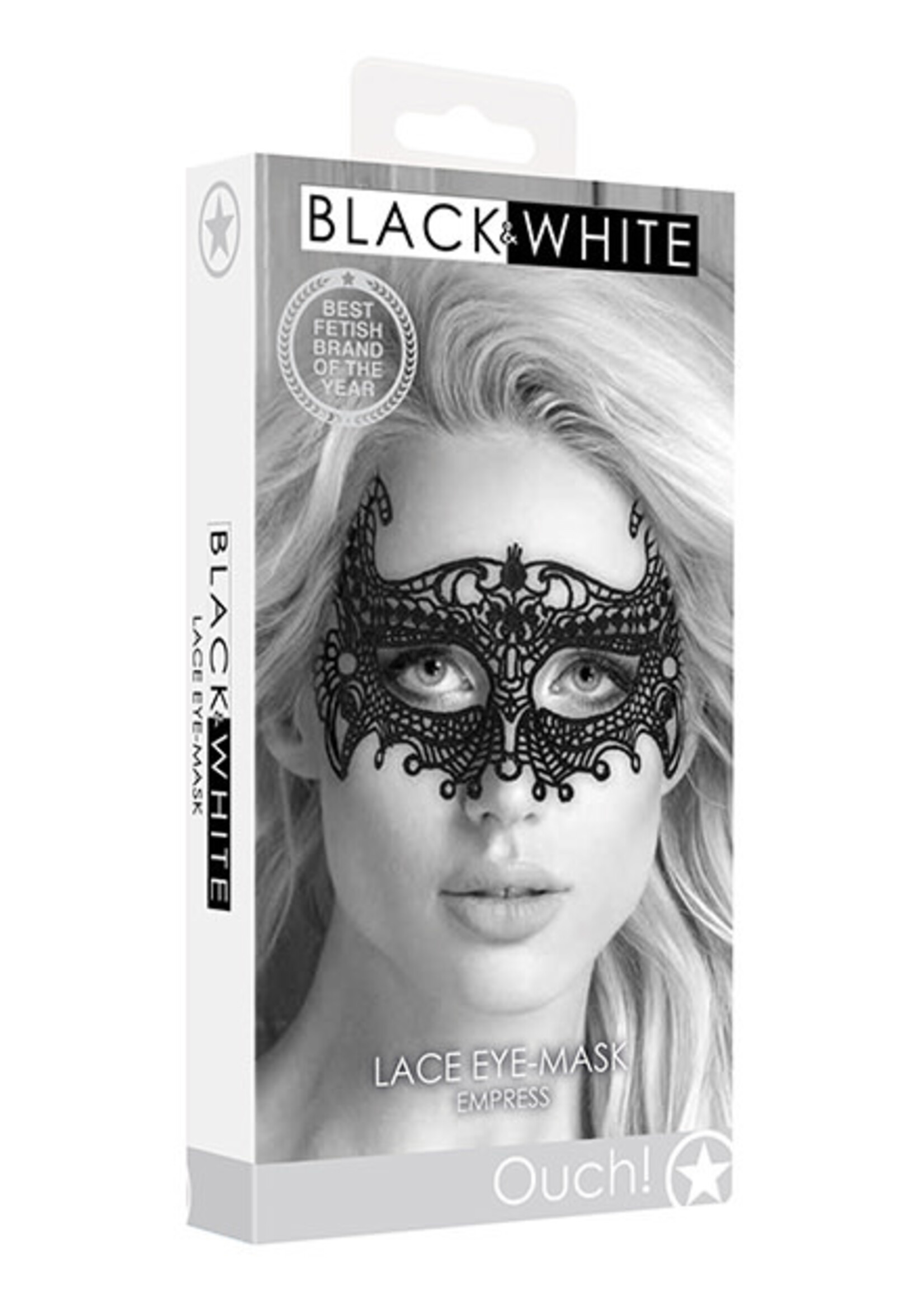 Shots Ouch! Shots Ouch Black & White Lace Eye Mask - Empress Black