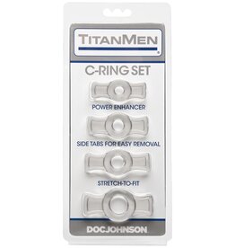 Doc Johnson Titanmen Tools Cock Ring Set - Clear