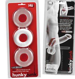 HunkyJunk Huj3 C-Ring 3-Pack - White / Clear Ice