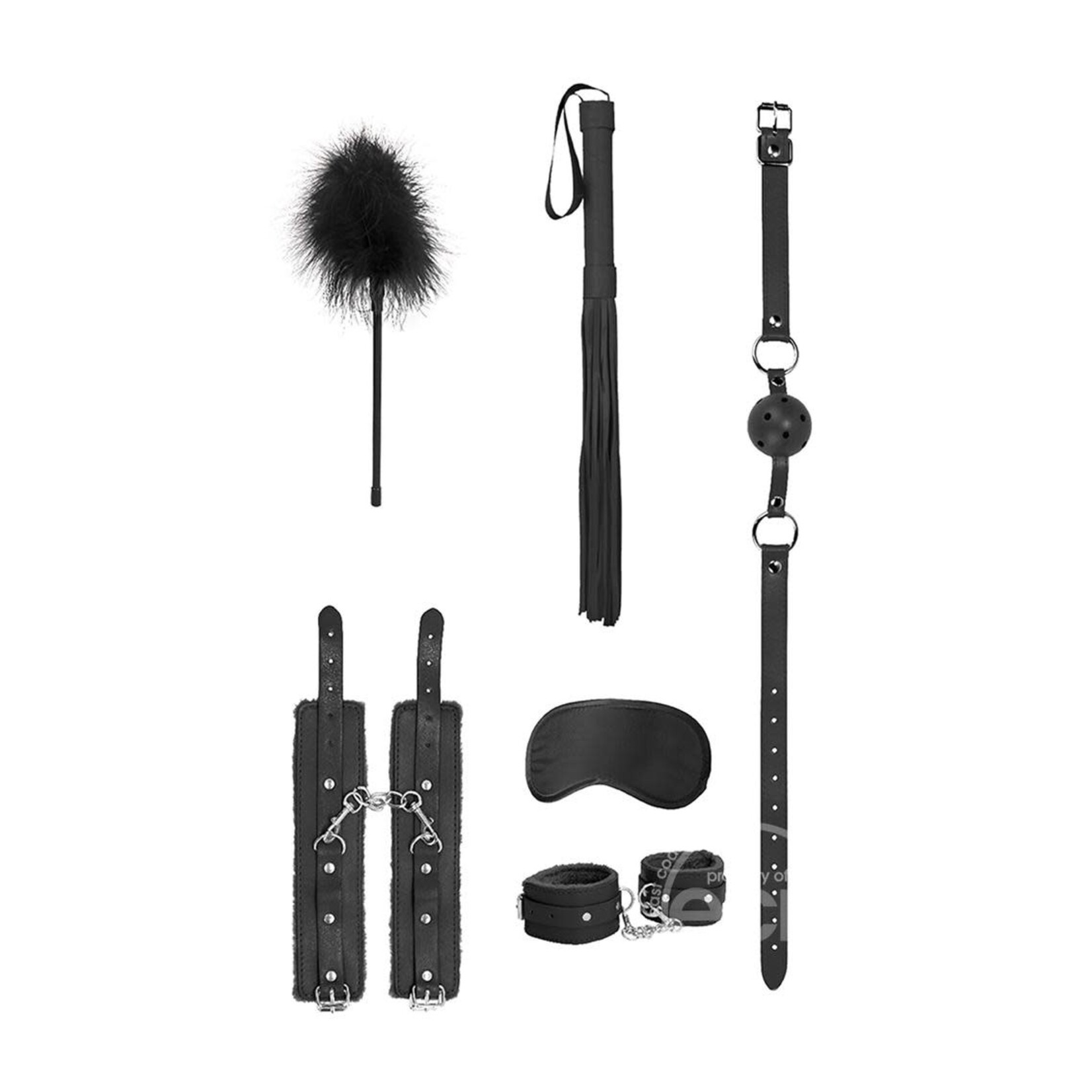 Shots Ouch! Ouch! Kits Beginners Bondage Kit 6pc - Black