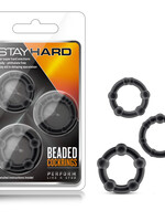 Blush Novelties Stay Hard Beaded Cockrings - 3 Pack - Black