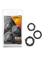 Blush Novelties Stay Hard Beaded Cockrings - 3 Pack - Black