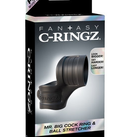 Pipedream Fantasy C-Ring Mr Big Cock Ring and Ball Stretcher - Black