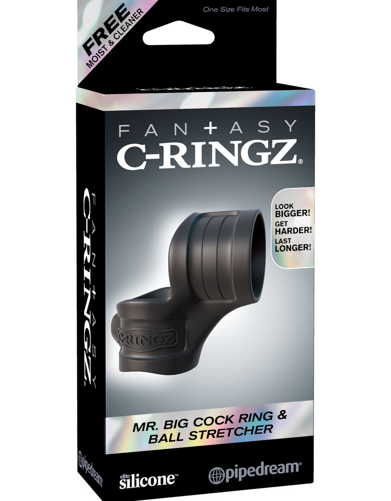 Pipedream Fantasy C-Ring Mr Big Cock Ring and Ball Stretcher - Black