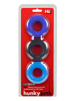 Oxballs Hunkyjunk Huj3 C-Ring 3 Pk - Blue / Multi