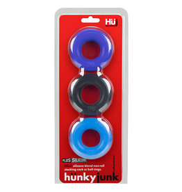 Oxballs Hunkyjunk Huj3 C-Ring 3 Pk - Blue / Multi