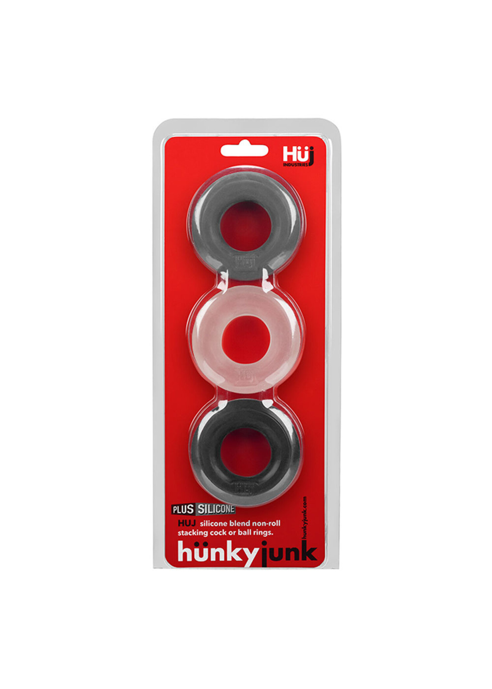 Oxballs Hunkyjunk Huj3 C-Ring 3 Pk - Tar / Multi