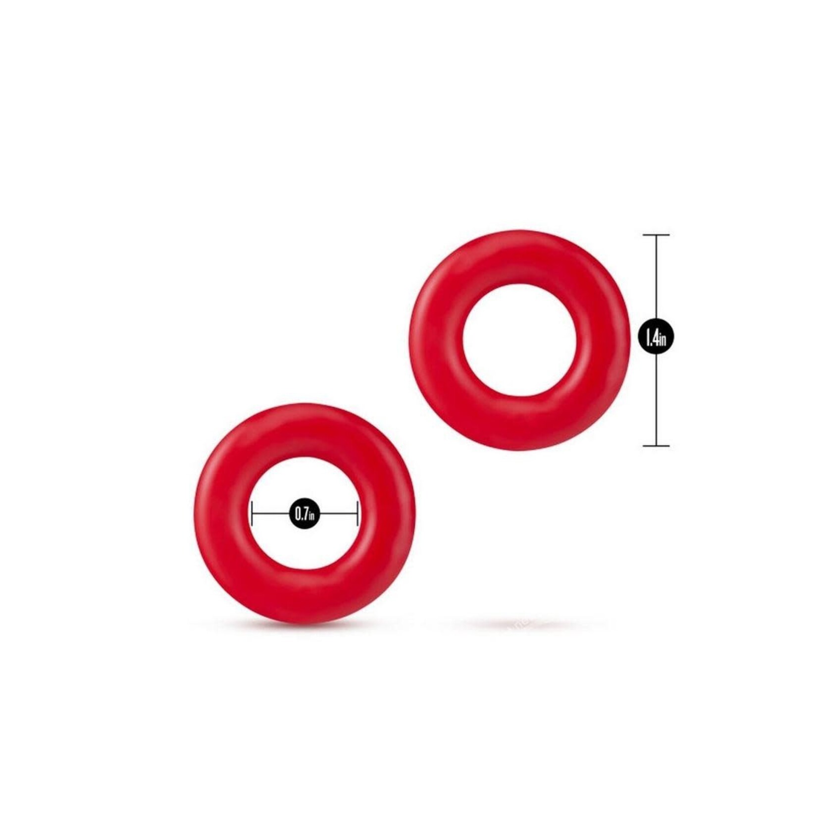 Blush Novelties Stay Hard - Donut Rings - Red